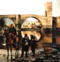 El general carlí Savalls al pont de Besalú, d'August Ferrer Dalmau